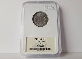1 złoty 1965 rok MS68 holder GCN ECC, PRL