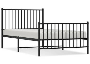 Łóżko Metalowe Czarne Rama Łóżka Ze Stelażem 100x190cm WM-350876