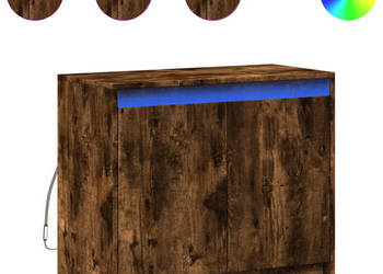 Szafka z LED przydymiony dąb 72x34x61 cm WM-852177