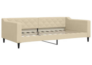 Sofa z funkcją spania kremowa obita tkaniną 100x200 cm WM-354170