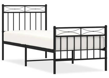 Łóżko Metalowe Czarne Rama Łóżka Ze Stelażem 80x200 cm WM-373700