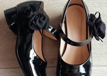 Buty baleriny dziewczęce czarne lakierki 30