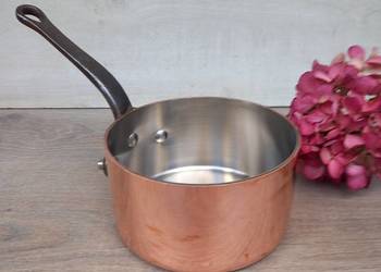 Profesjonalny miedziany rondel poj. 1,8 l. - grube dno 3mm sygnowany