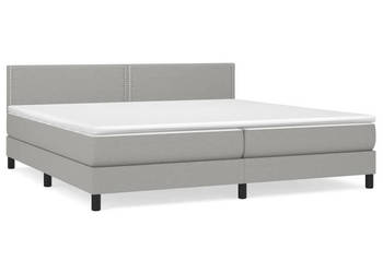 Łóżko kontynentalne z materacem jasnoszare tkanina 200x200 cm WM-3140001