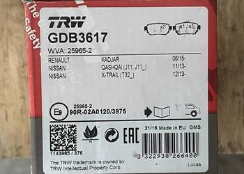 2X TRW GDB3648 GDB3617 KLOCKI HAMULCOWE TYŁ PRZÓD RENAULT KADJAR