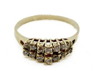 Złoty Pierścionek Próby 585 2,45g Rozmiar 18 Cyrkonie Ocechowany