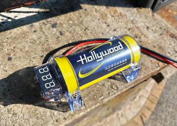 Kondensator car audio HOLLYWOOD HCM-0,5F 0.5Farad, Kable, Uchwyty, Wysyłka
