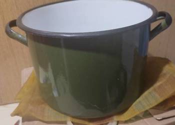 Duży garnek zielony używany średnica 26 wysokość 18 cm