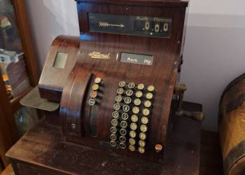 Zabytkowa metalowa kasa fiskalna narodowa, lata 1900-1920-Berlin