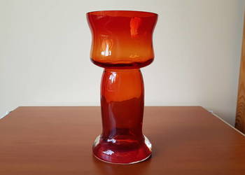 Kanelowany wazon Ząbkowice / Staszic, kolorowe szkło PRL Kanelowany wazon Ząbkowice / Staszic, kolorowe szkło PRL