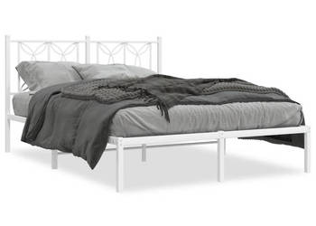 Łóżko Metalowe Białe Rama Łóżka Ze Stelażem Biała 140x200 cm WM-376178