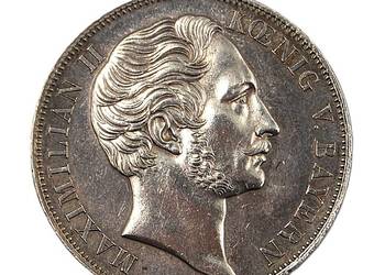 Maksymilian II Józef (1848 - 1864) 2 guldeny 1855, Bawaria zawieszka
