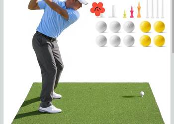 kompletny zestaw golfowy: duża mata Treningowa + 10 Piłek + 7 Tees bez kija
