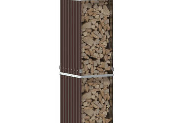 Stojak na drewno brązowy 40x45x170 cm stal galwanizowana WM-364568