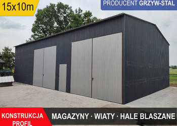 Duży Garaż Blaszany /Wiata /Hala - Garaże – GrzywStal