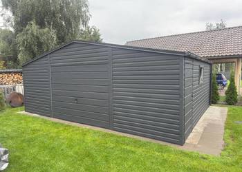 Garaż blaszany Antracyt 7016 Poziom profil  ocynkowany prodecent montaż