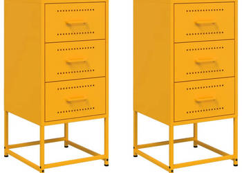 Szafki nocne 2 szt. musztardowe 36x39x78 cm stal WM-846585