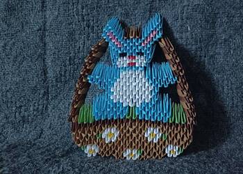 Królik w Koszyku Origami Modułowe 3D