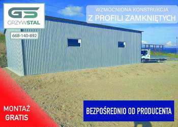 Garaż Blaszany o wymiarach 9x6m z dachem dwuspadowym . Konstrukcja garażu w