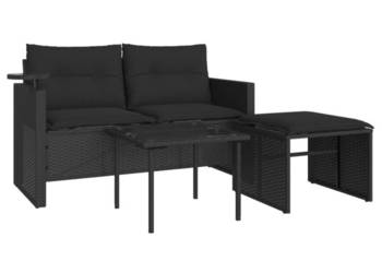 vidaXL 3-cz. zestaw wypoczynkowy do ogrodu, poduszki(SKU:365458)