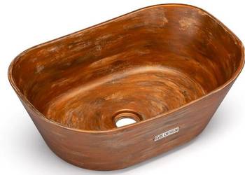 Umywalka 50 cm LIBRA BASIC AGED METAL miedziany i czarny