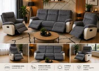 Komplet wypoczynkowy z funkcją relax