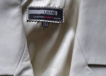 Marynarka skórzana biała rozm S/M fason taliowany