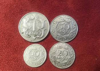 Polska zestaw 1zł 50gr 20gr 10gr 1923 1929r