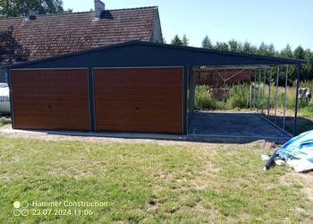 Garaż blaszany wiata Wzmocniony PROFILAMI. Producent SZYBKA REALIZACJA