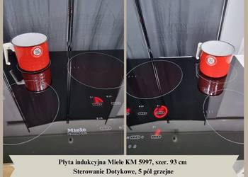 Płyta indukcyjna bezramkowa Miele KM 5997, szer. 93cm, timer, 5 pól