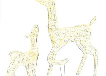 vidaXL Świąteczne renifery, akrylowe, 160 ciepłych białych diod(SKU:329789)