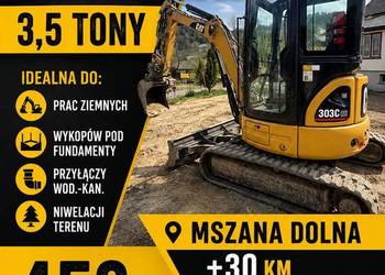 Wynajem Koparki Cat 303 3,5 tony wynajmę