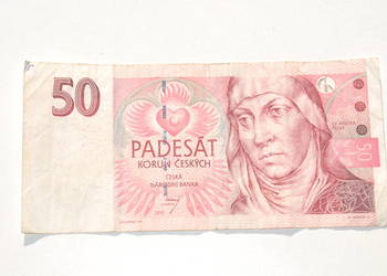 Stary banknot 50 koron Czeskich Czechy 1997 unikat