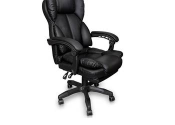 Fotel Obrotowy Biurowy z Podnóżkiem Mission MS11 Czarny