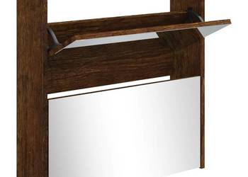 vidaXL Szafka na buty, lustro i szuflady, przydymiony dąb(SKU:342632)