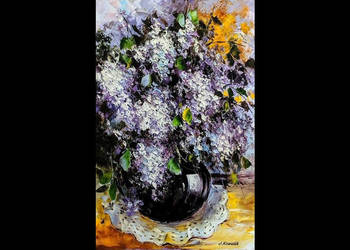 Kowalik - Bukiet bzu - 40x60cm Kwiaty Bez Obraz Olejny