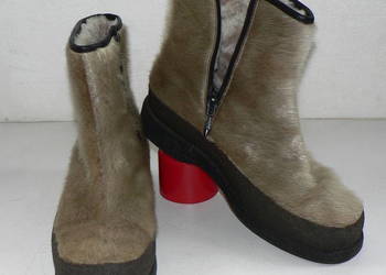 botki z futra morsa ocieplane nat.wełną _roz.38,5 wkł.24,5