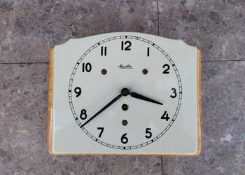 121 Stary zegar kuchenny ceramiczny Mauthe chodzik zerwana sprężyna