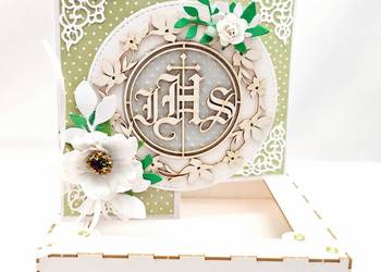 Pamiątka I Komunii Świętej w pudełku/Kartka w pudełku na komunię