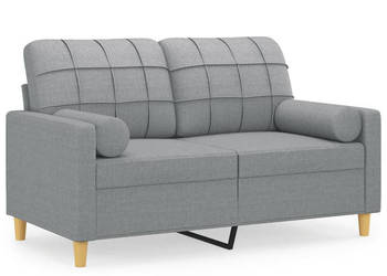 2-osobowa sofa z poduszkami jasnoszara 120 cm tkanina WM-3200774