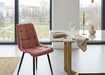 Różowe Krzesło Tapicerowane Coral, Wysyłka 24H