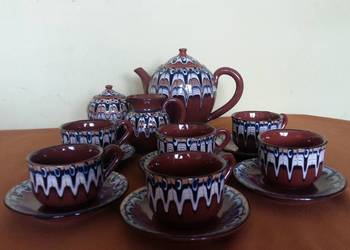 Serwis ceramiczny kawowy bułgarski.Zestaw do kawy.Filiżanki