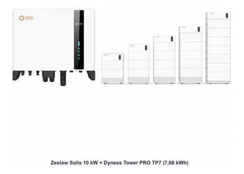 Zestaw Solis 10 kW + Dyness Tower PRO TP7 7,68 kWh