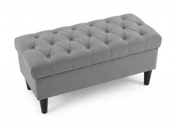 Pufa ze schowkiem na nóżkach zwężanych pikowana 100x40