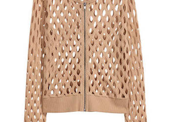 sweter bluzka kurtka lato H&M xs 34 cardigan beżowy