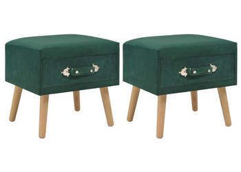 Szafki nocne 2 szt. zielone 40x35x40 cm aksamitne WM-276382