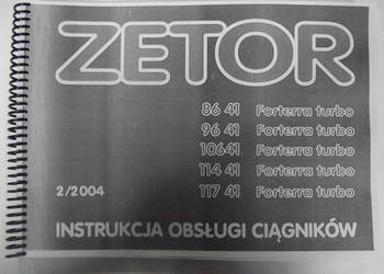 Instrukcja obsługi Zetor FORTERRA TURBO 8641,9641,10641