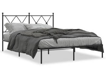 Łóżko Metalowe Czarne Rama Łóżka Ze Stelażem 140x190 cm WM-376502