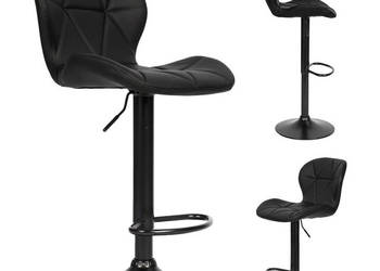 Hoker stołek barowy obrotowy regulacja wysokości podnóżek czarny ModernHome
