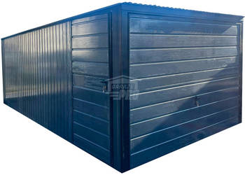 Garaż blaszany 3x5m - Brama uchylna drzwi  dach spad w tył GP479